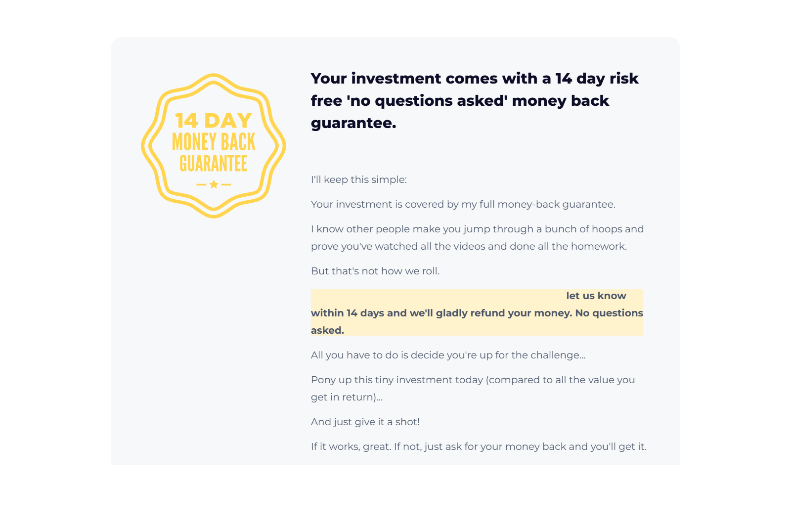 CB Profit Club 14 day money back guarantee